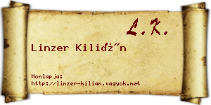 Linzer Kilián névjegykártya
